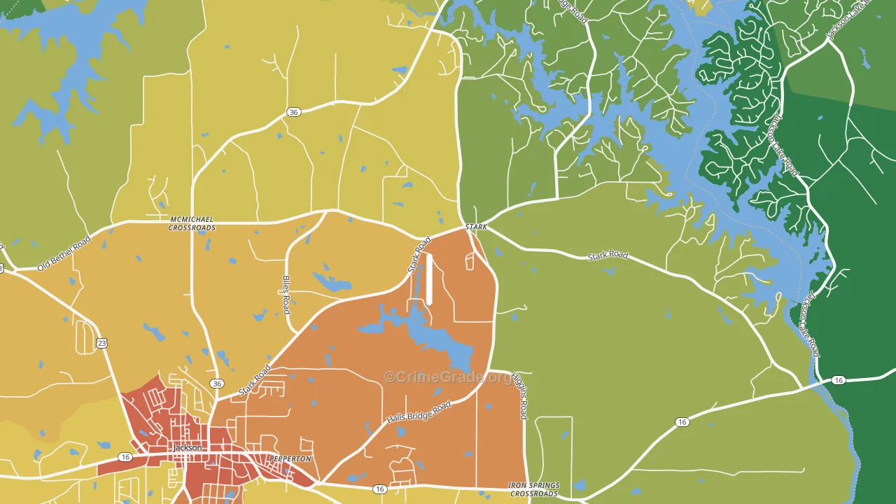 Stark, GA Map of Assault Rates