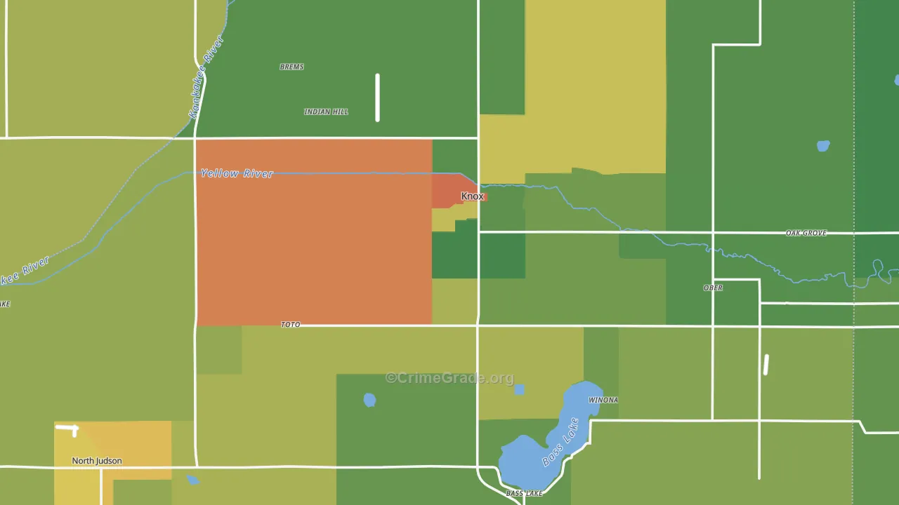 Starke County, IN Map of Assault Rates