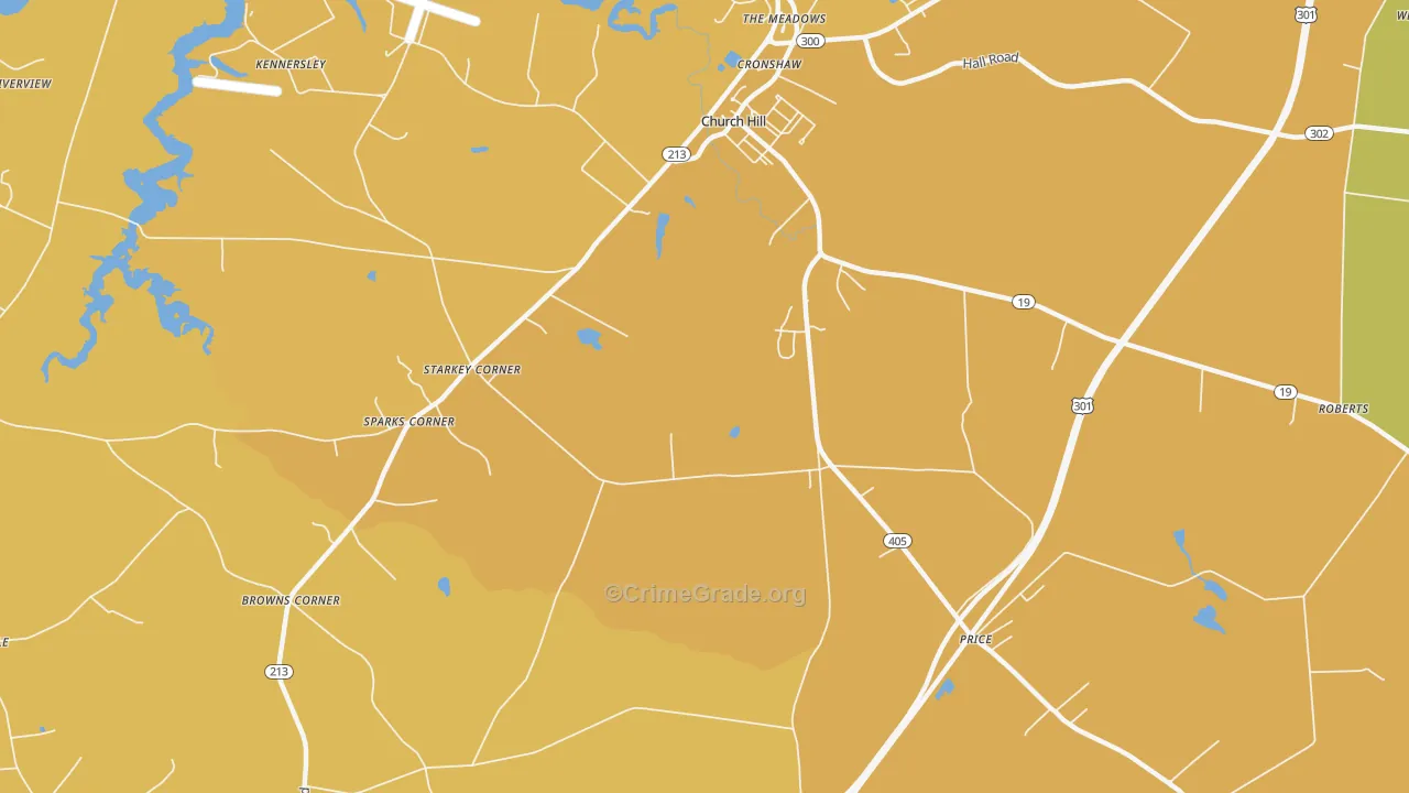 Starkey Corner, MD Map of Assault Rates