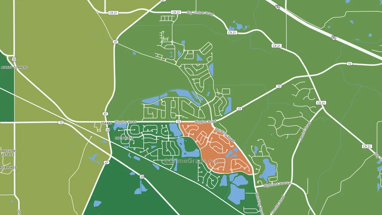 Starks, IL Map of Assault Rates