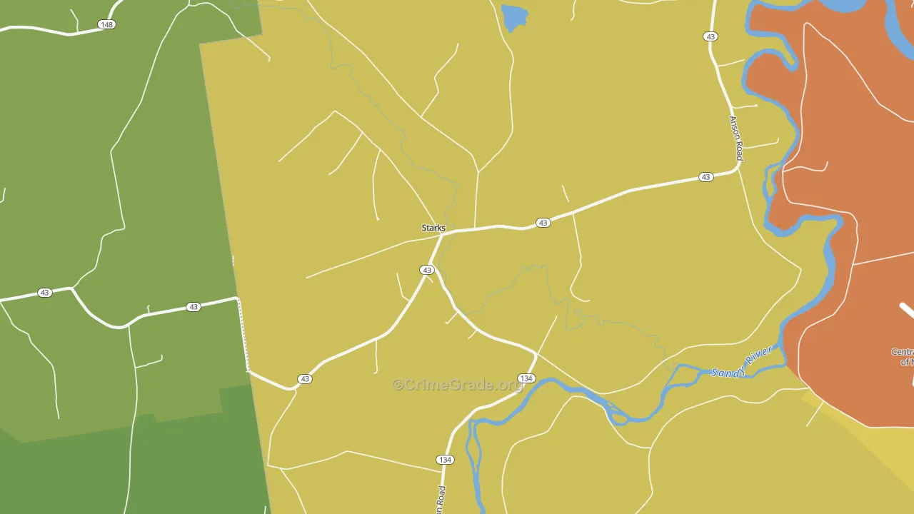 Starks, ME Map of Assault Rates