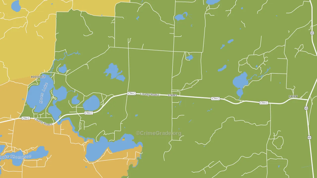 Starks, WI Map of Assault Rates