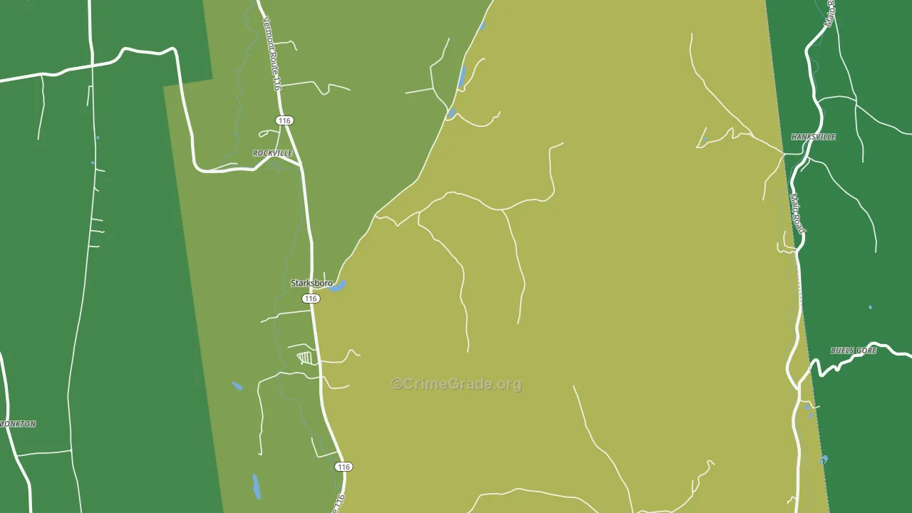 Starksboro, VT Map of Assault Rates