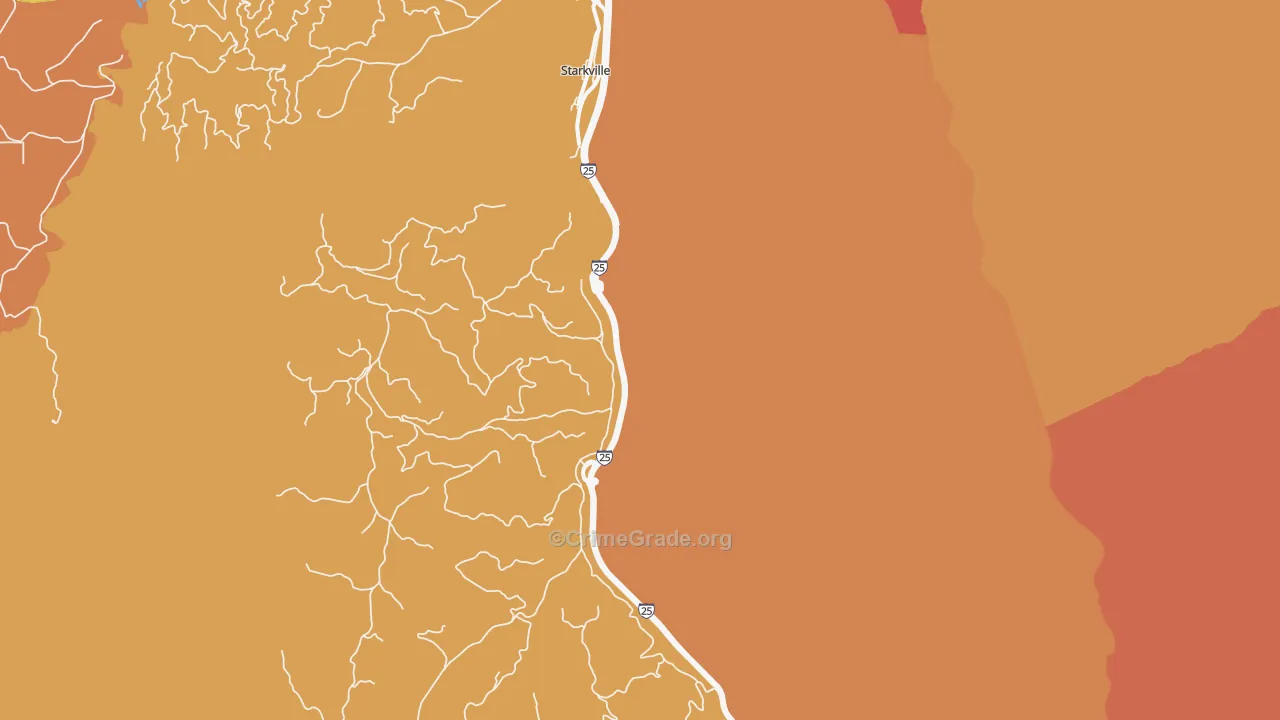 Starkville, CO Map of Assault Rates