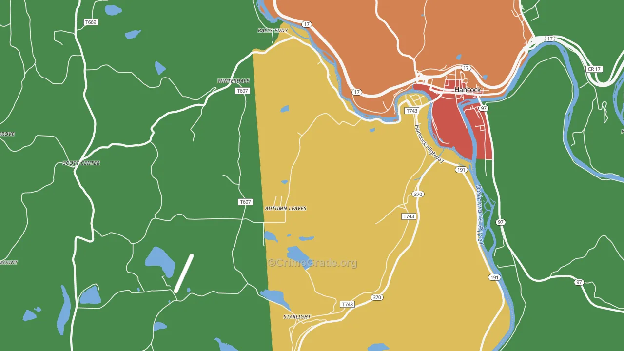 Starlight, PA Map of Assault Rates