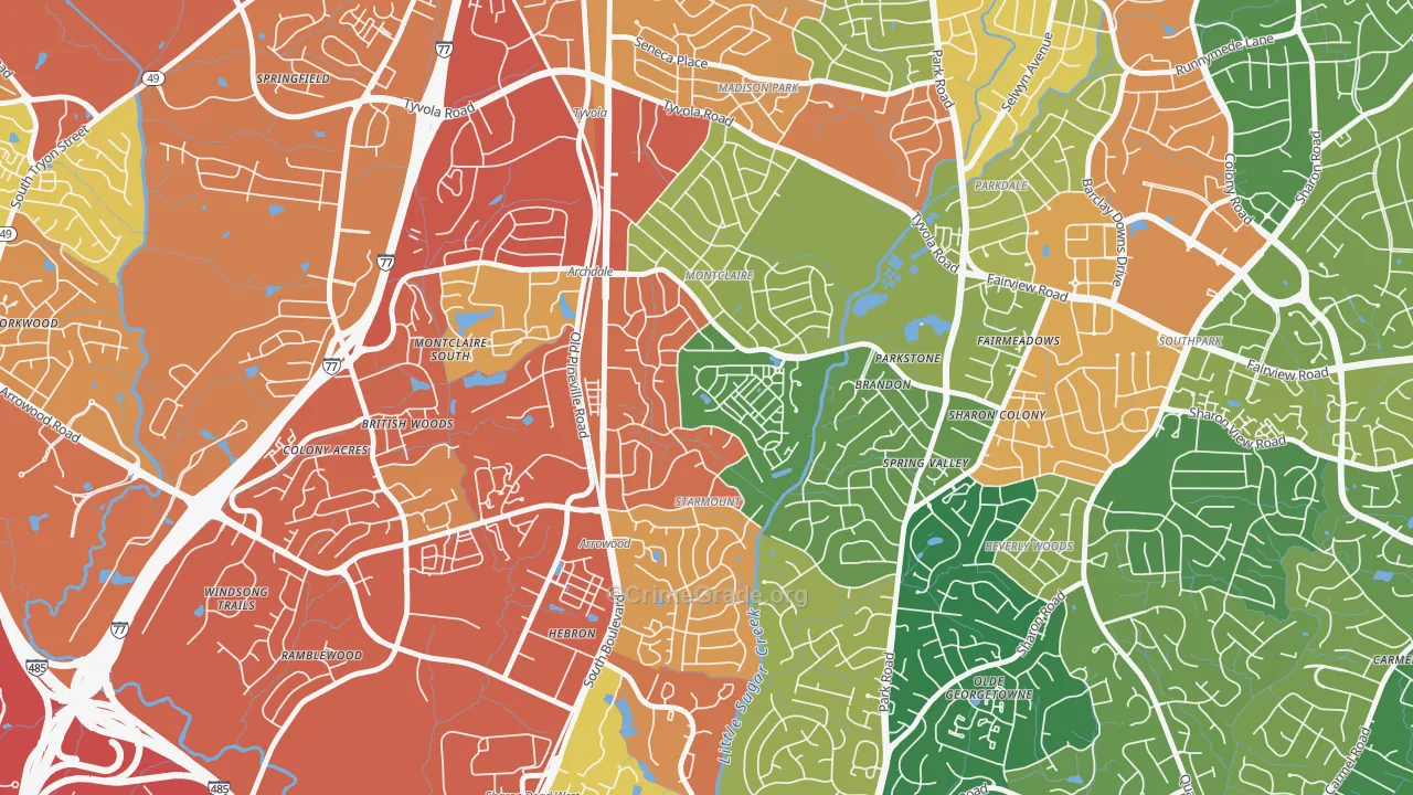 Starmount, Charlotte, NC Map of Assault Rates