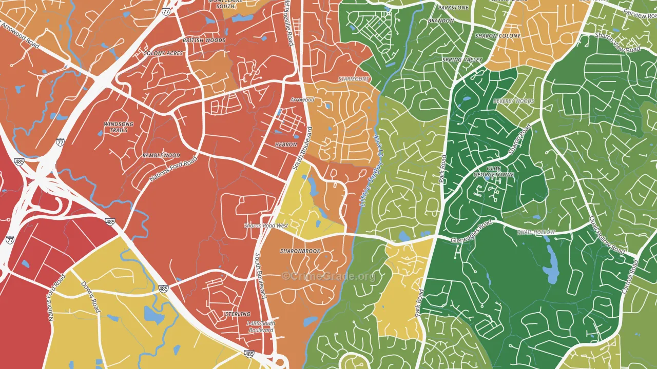 Starmount Forest-Charlotte, Charlotte, NC Map of Assault Rates