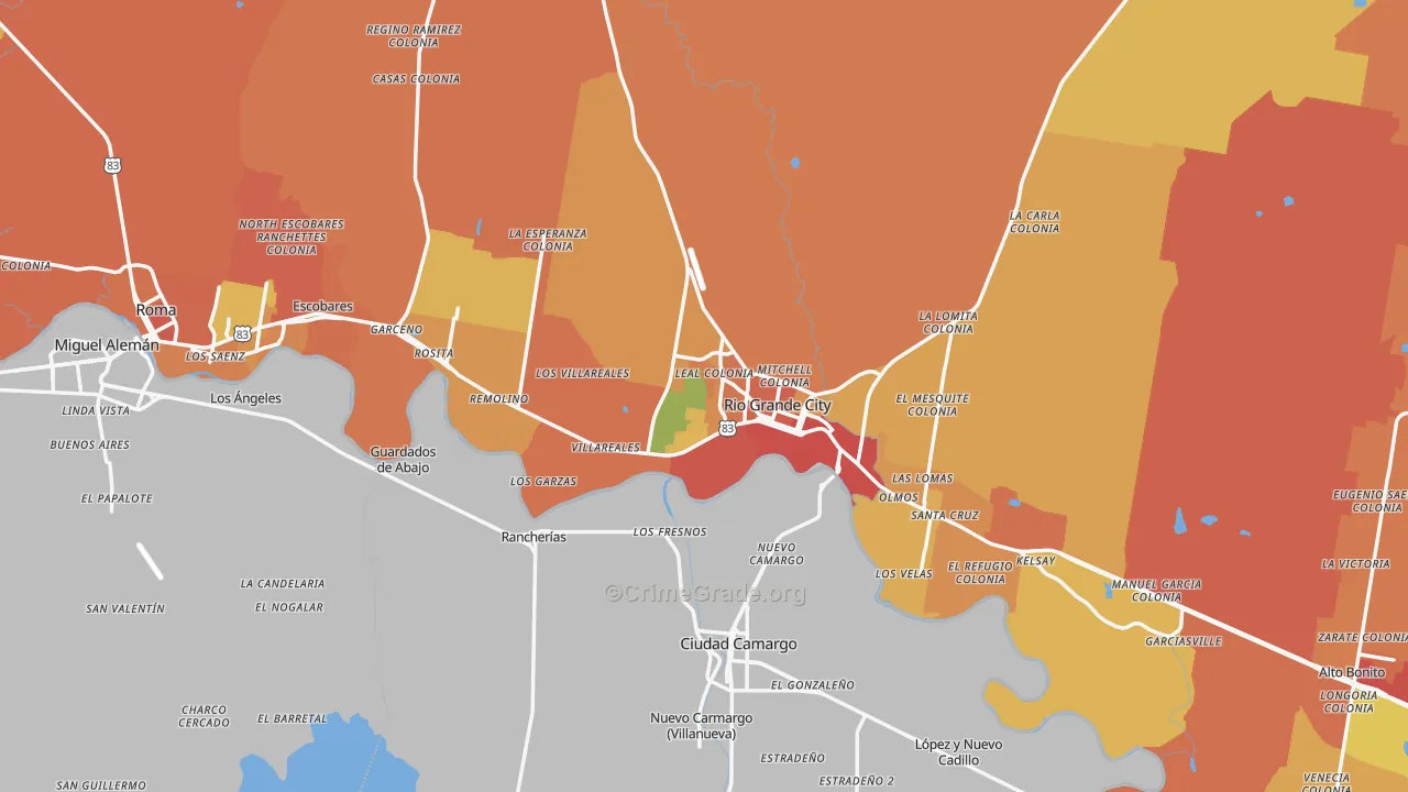 Starr County, TX Map of Assault Rates
