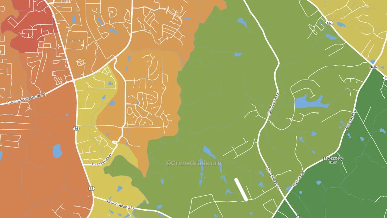 Starrsville, GA Map of Assault Rates