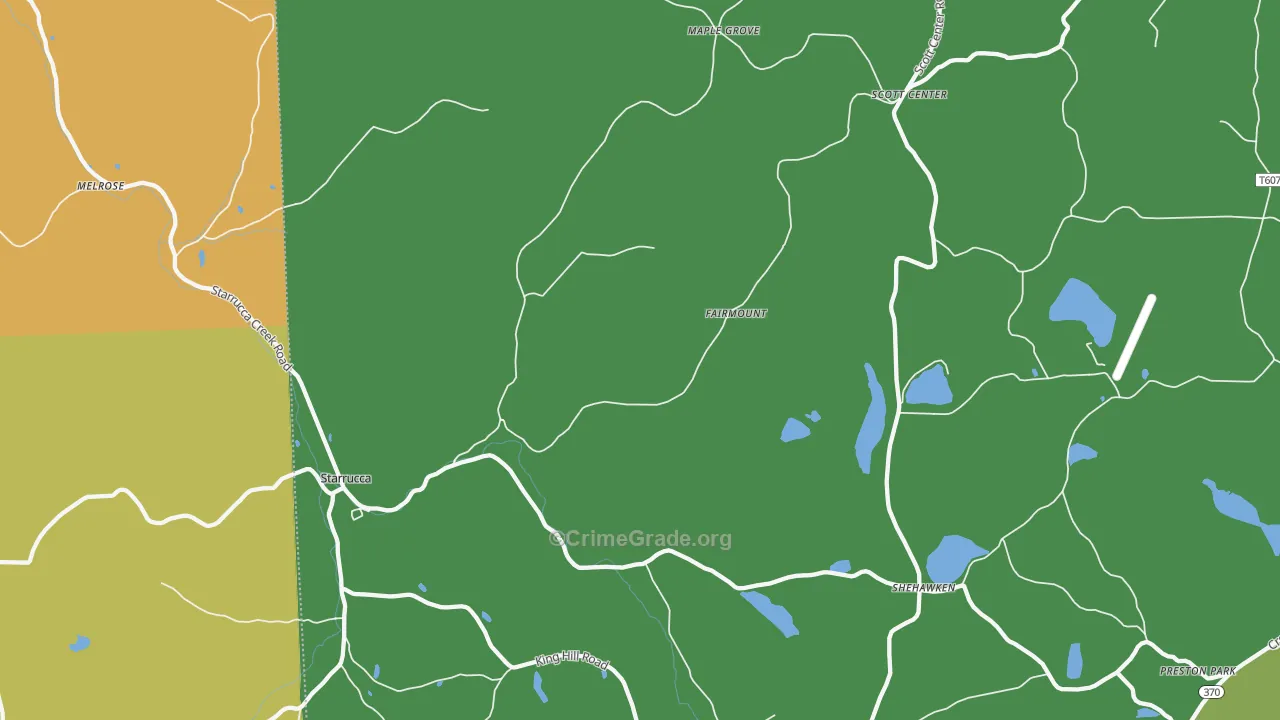 Starrucca, PA Map of Assault Rates