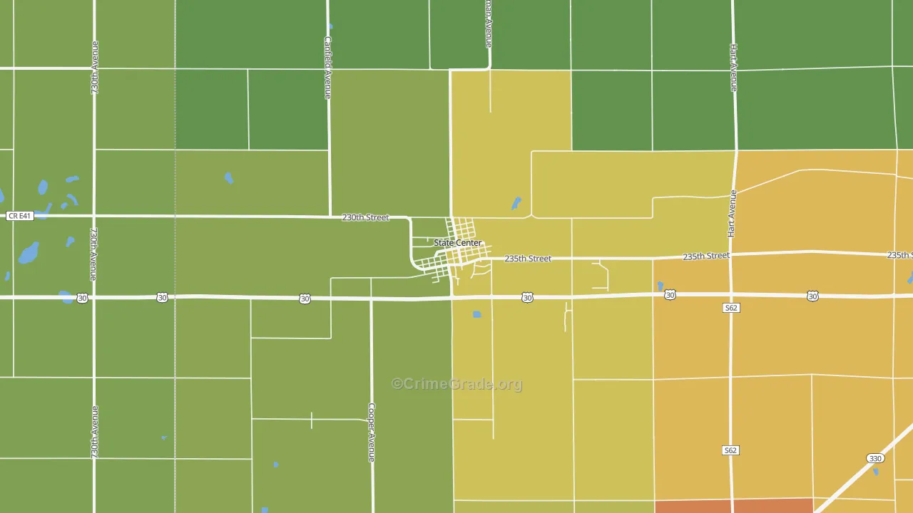 State Center, IA Map of Assault Rates