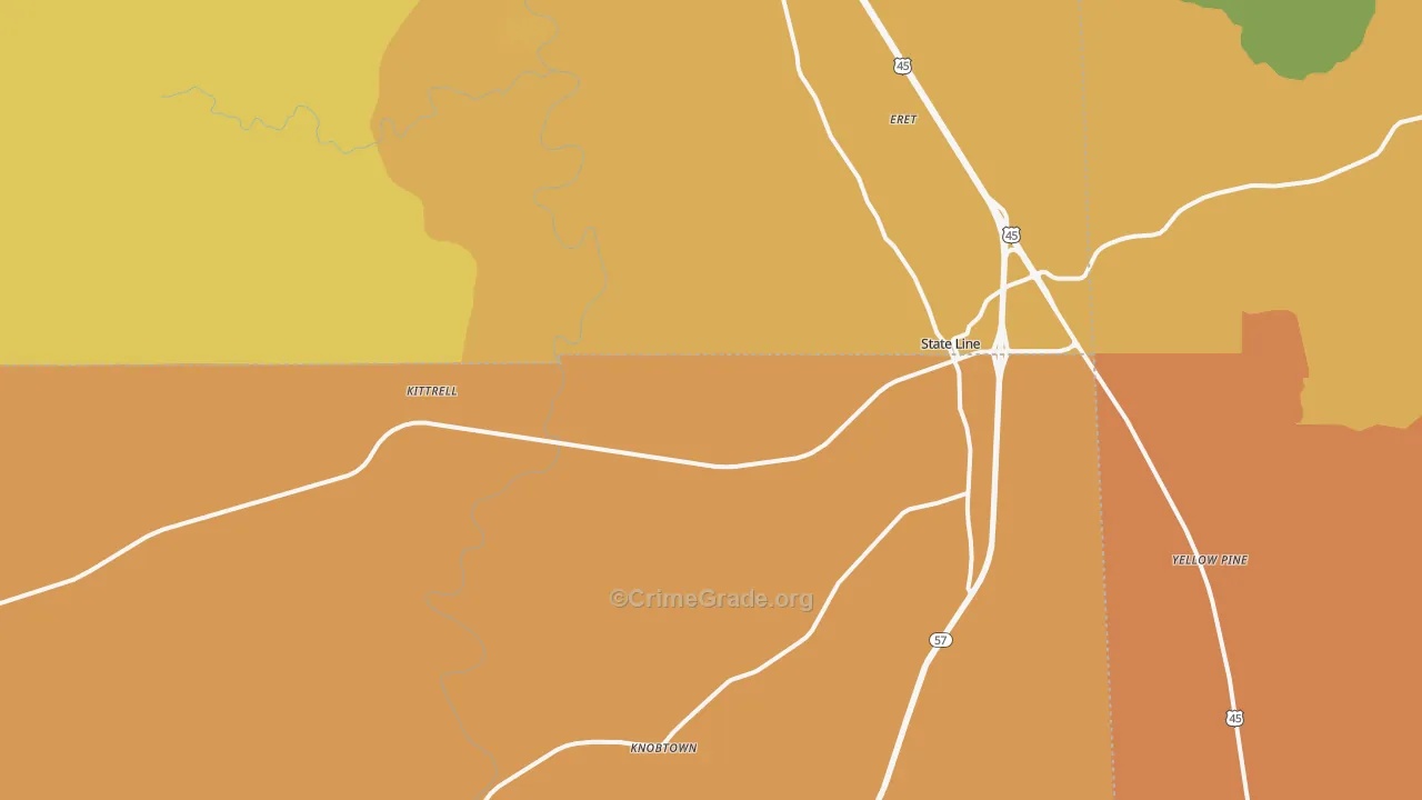 State Line, MS Map of Assault Rates