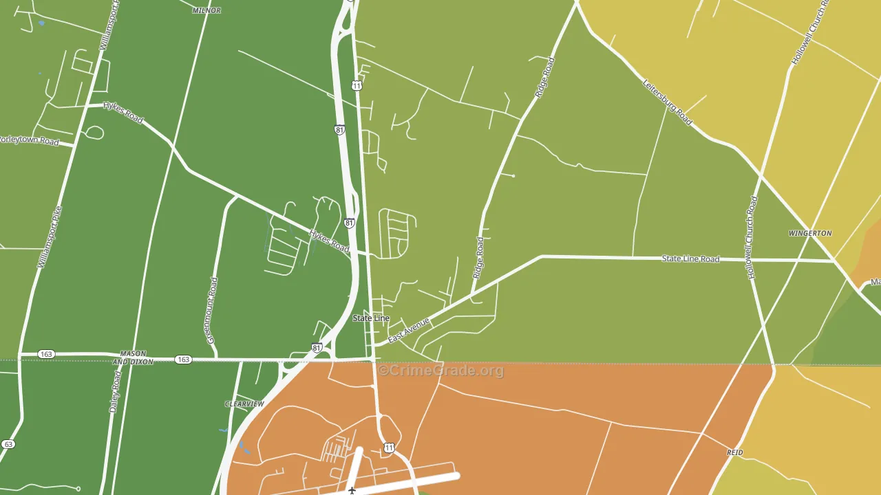 State Line, PA Map of Assault Rates