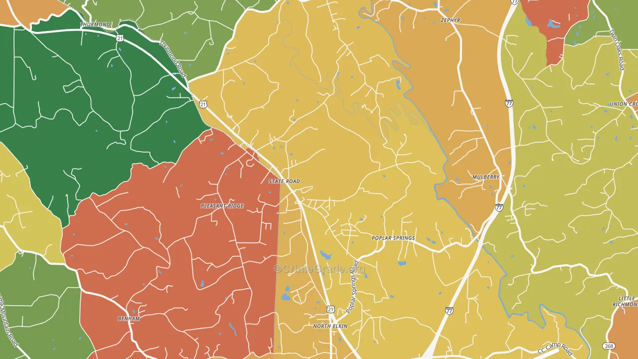 State Road, NC Map of Assault Rates