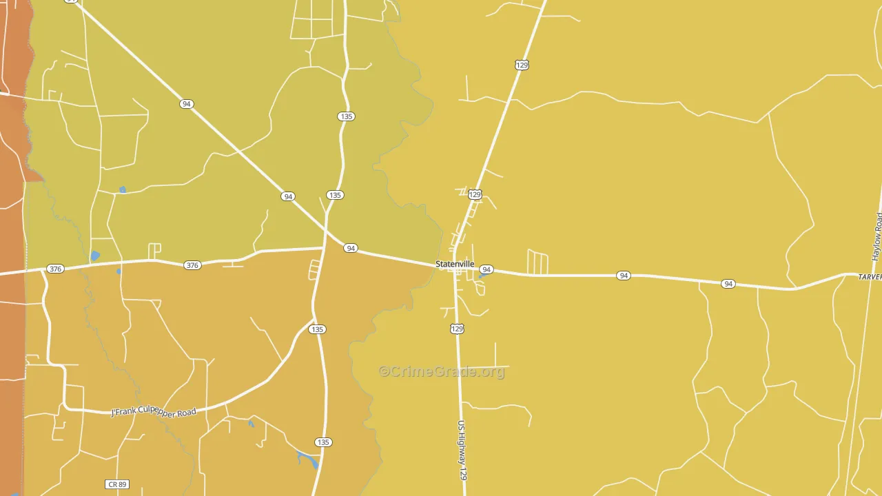 Statenville, GA Map of Assault Rates