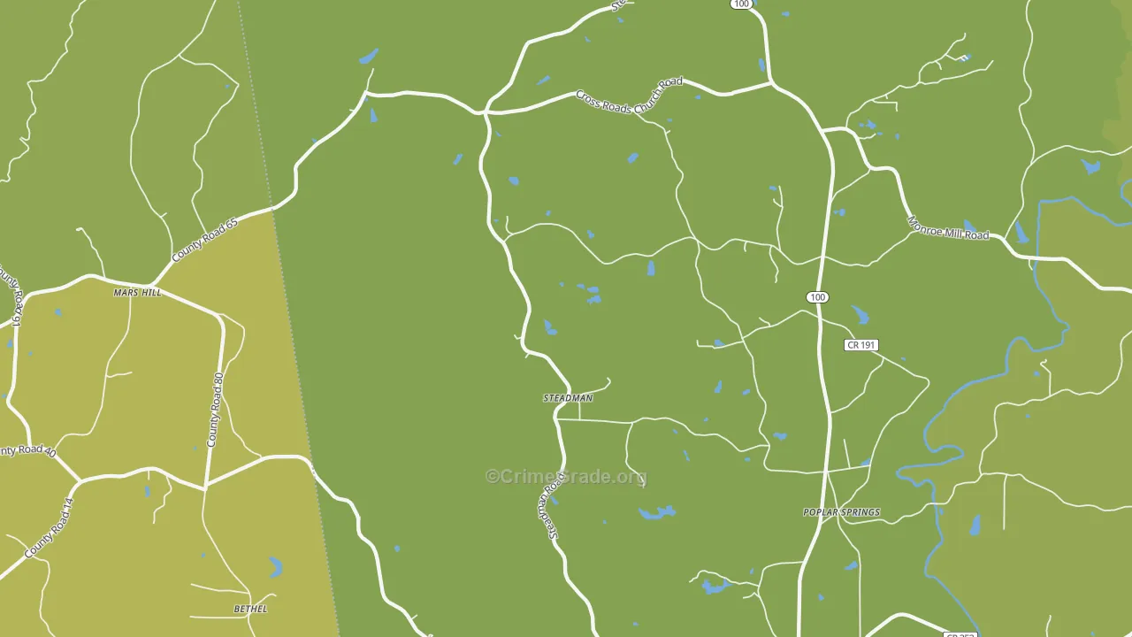 Steadman, GA Map of Assault Rates