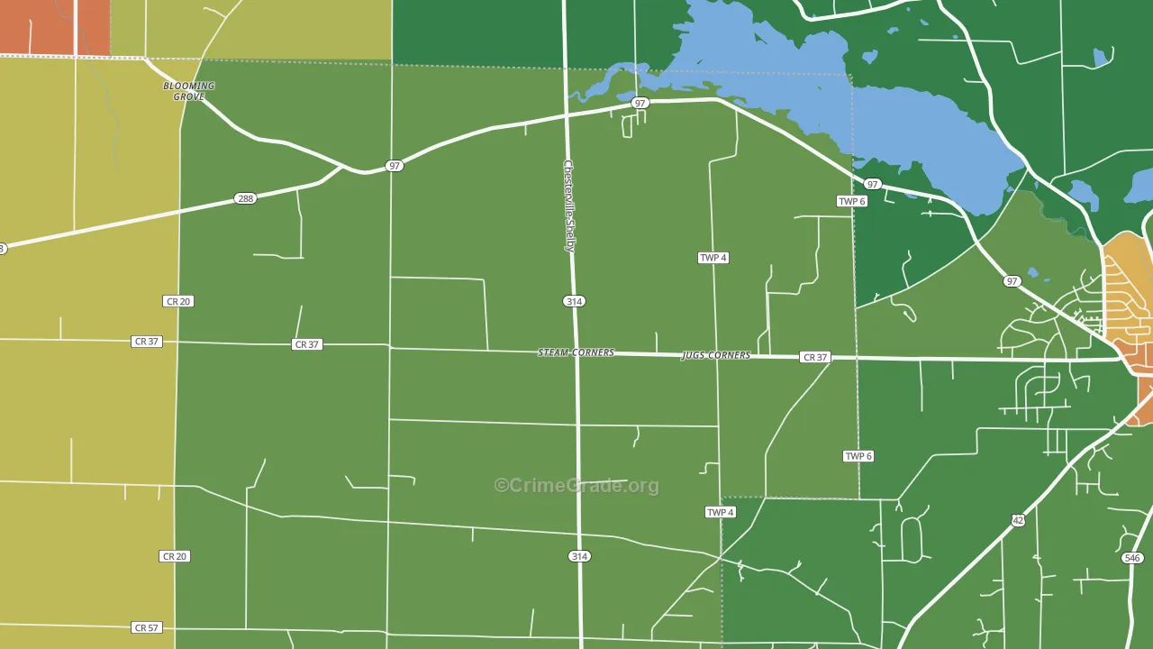 Steam Corners, OH Map of Assault Rates
