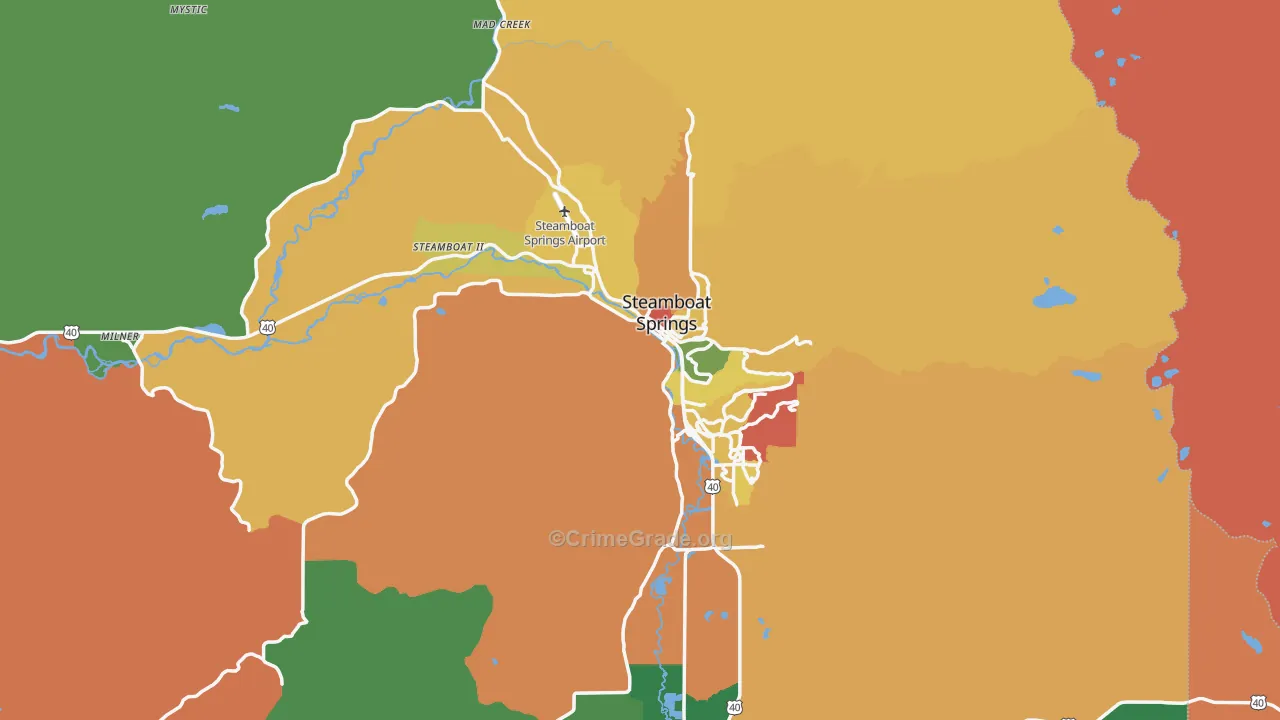 Steamboat Springs, CO Map of Assault Rates