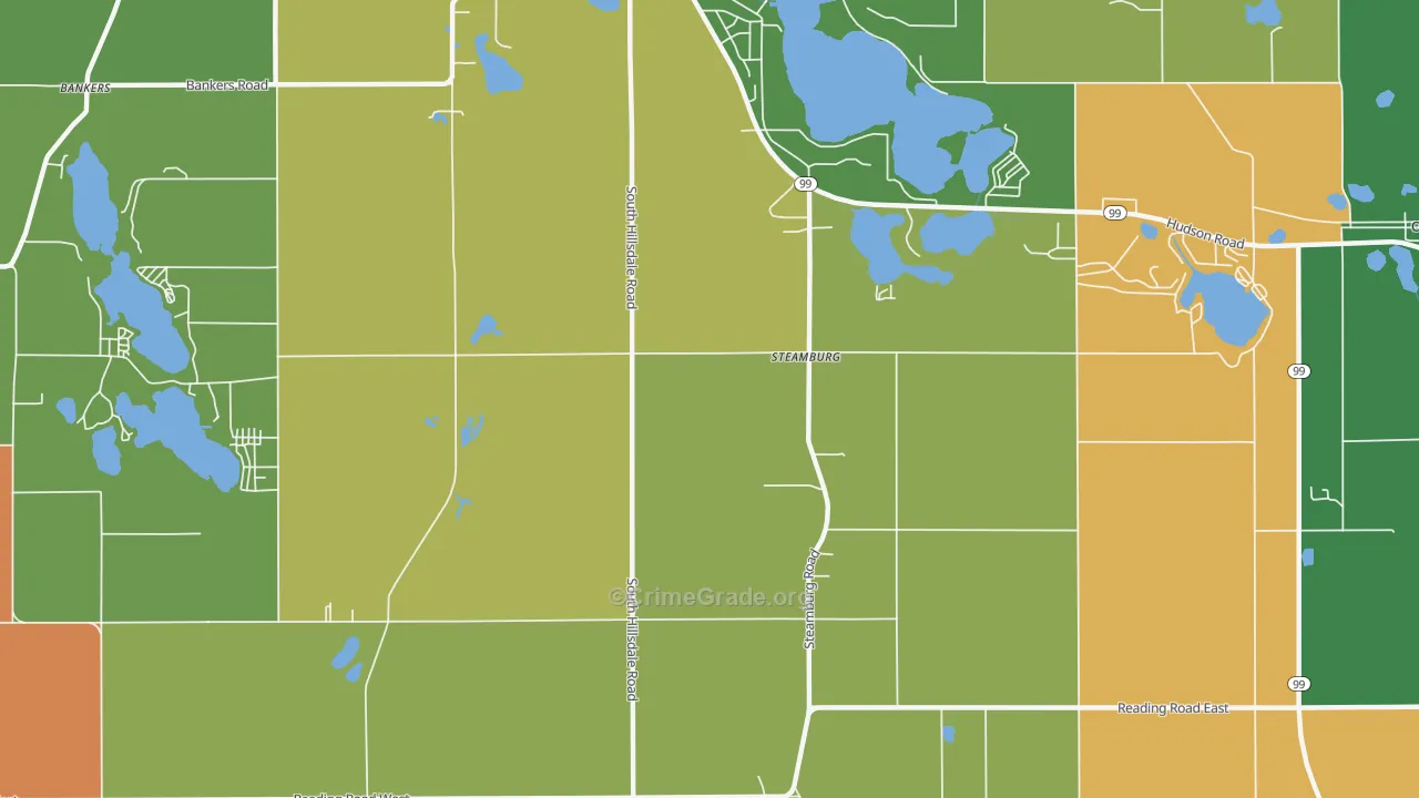 Steamburg, MI Map of Assault Rates