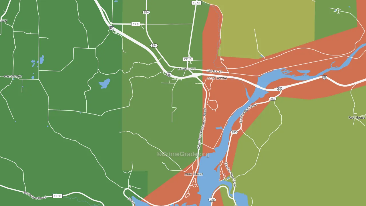 Steamburg, NY Map of Assault Rates