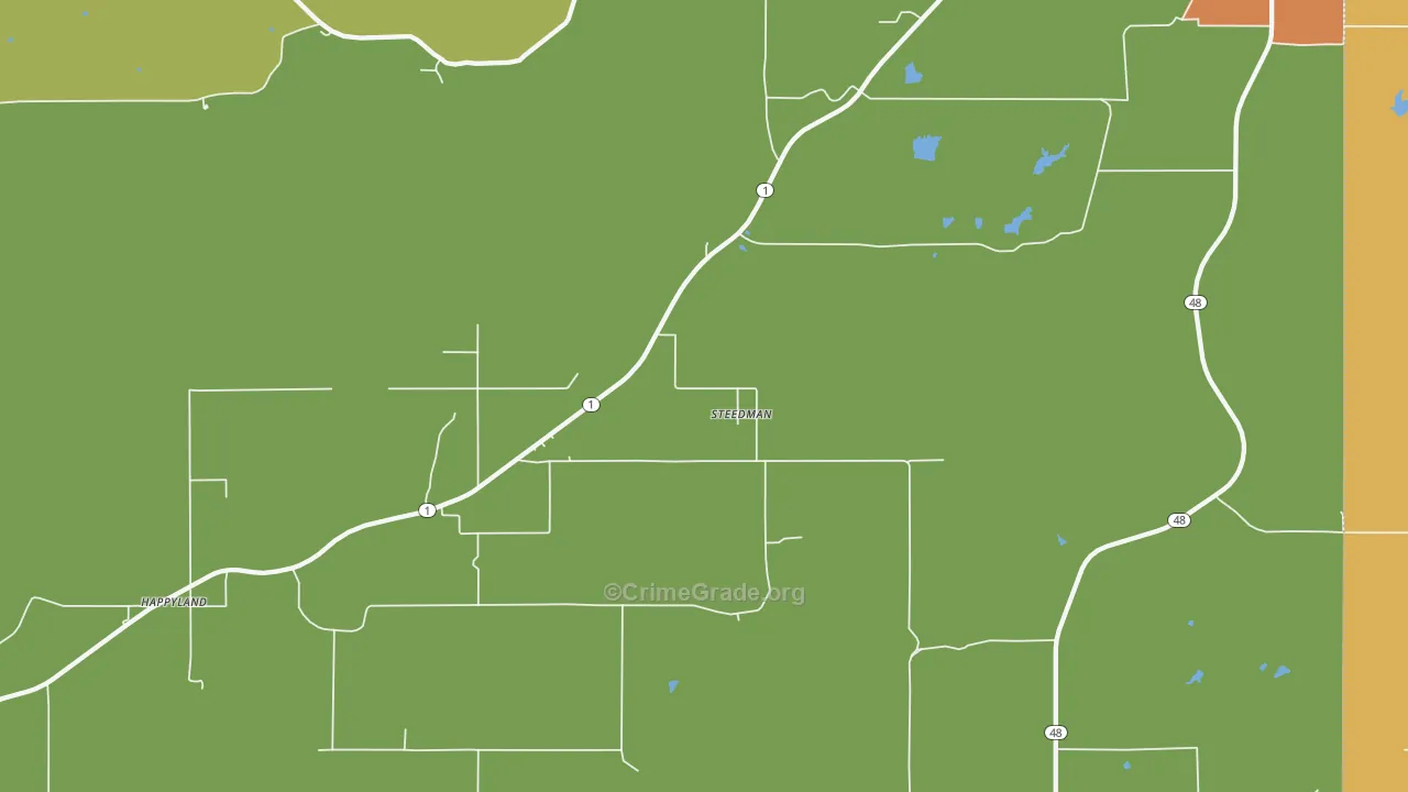 Steedman, OK Map of Assault Rates