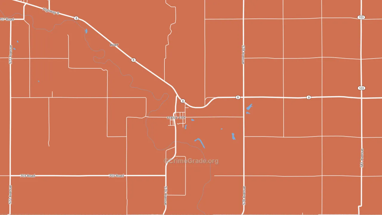 Steele City, NE Map of Assault Rates