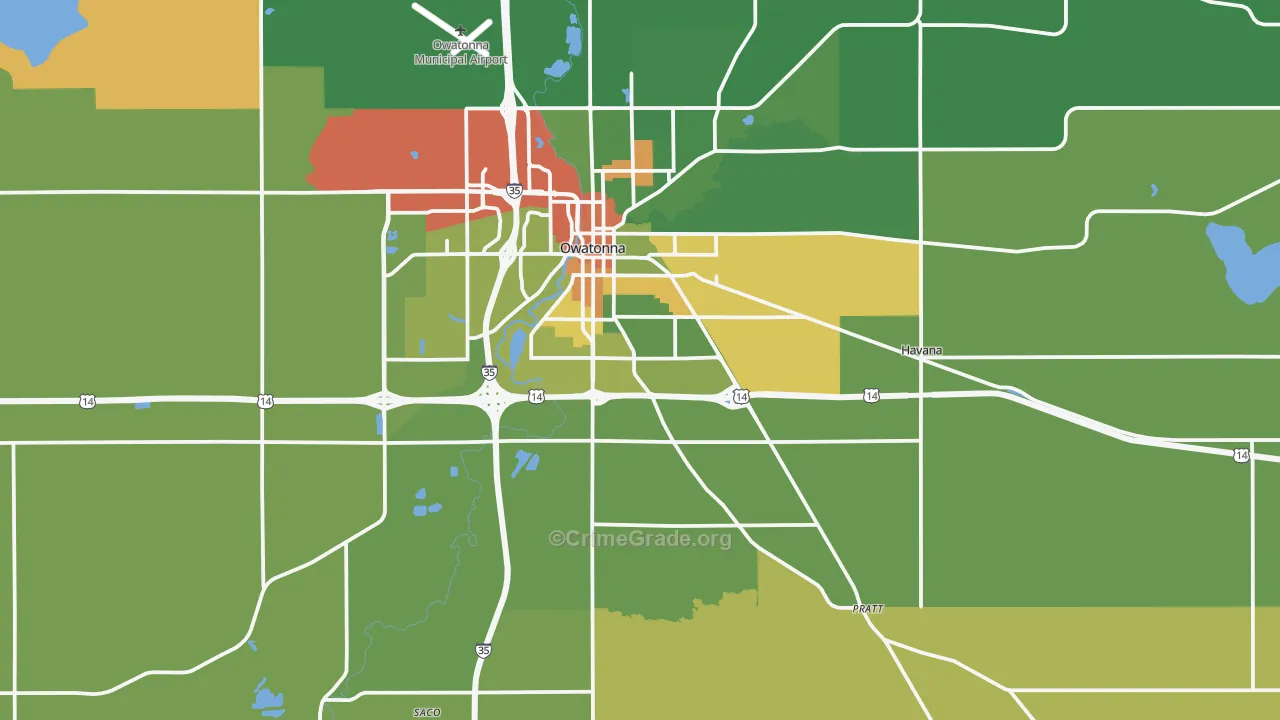 Steele County, MN Map of Assault Rates