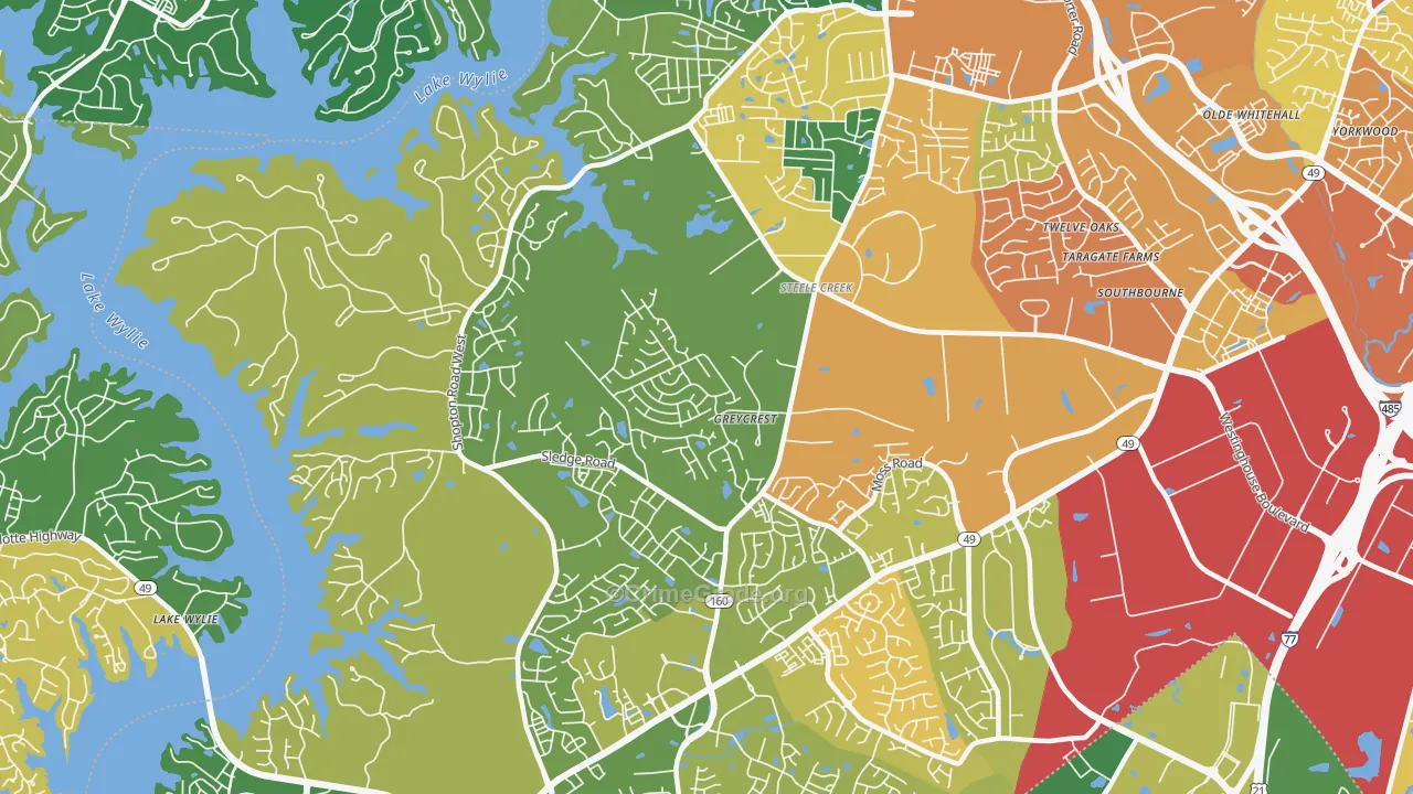 Steele Creek, Charlotte, NC Map of Assault Rates