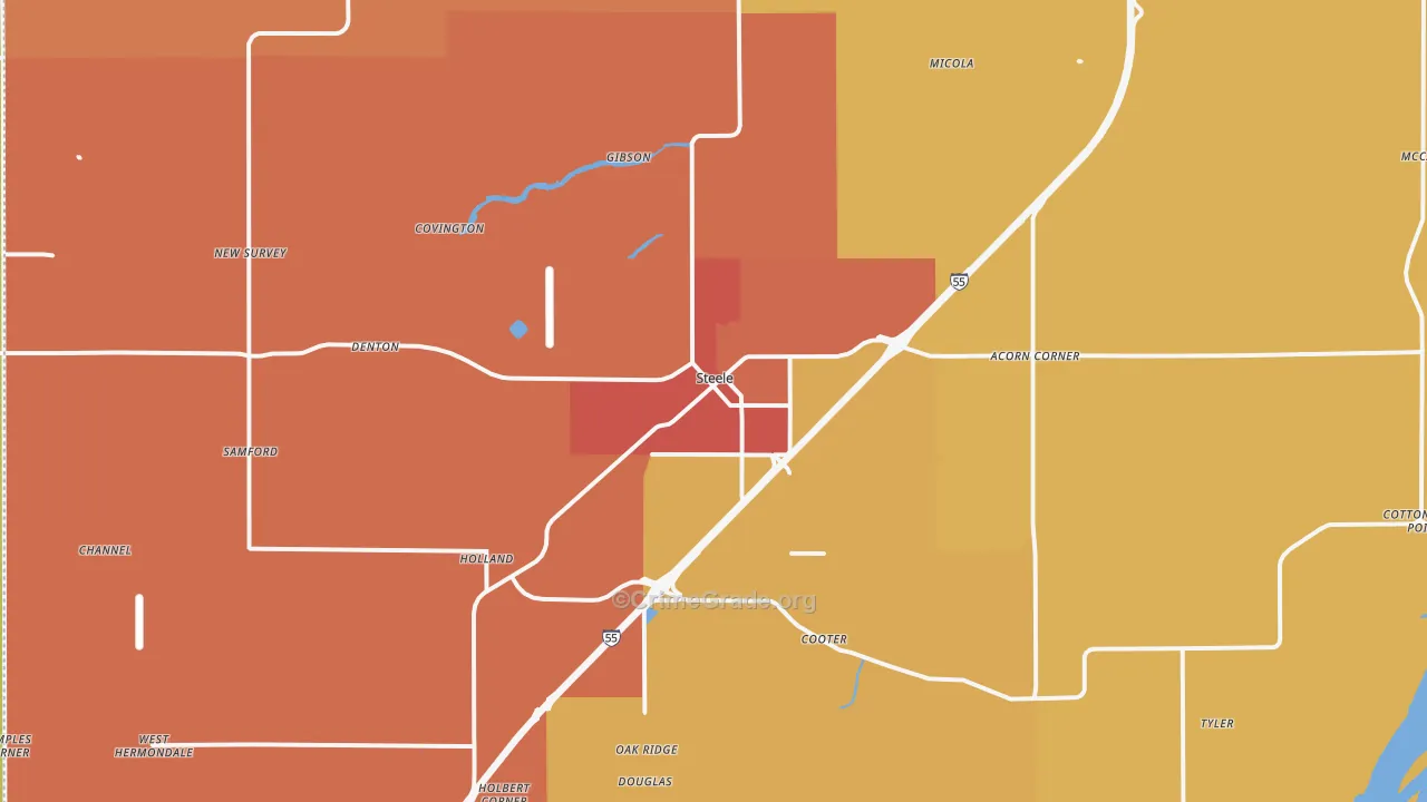 Steele, MO Map of Assault Rates