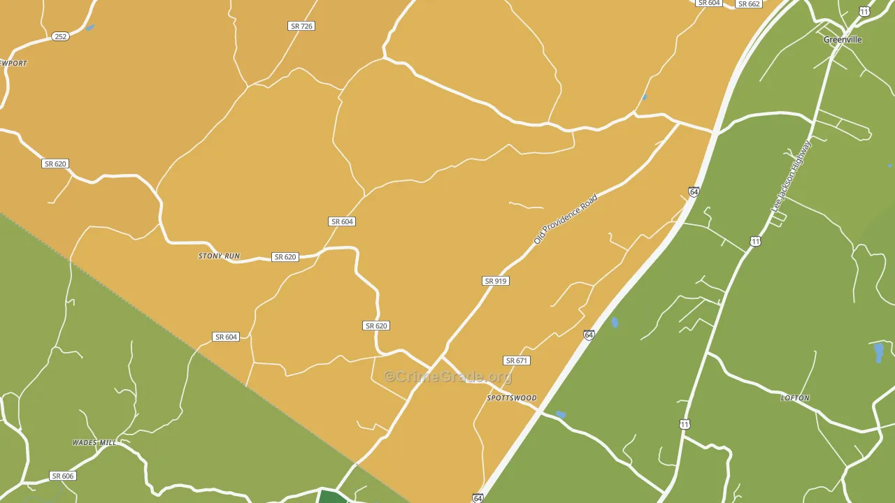 Steeles Tavern, VA Map of Assault Rates