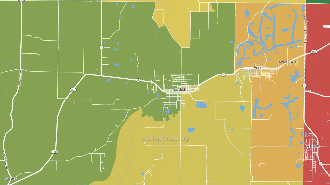 Steeleville, IL Map of Assault Rates