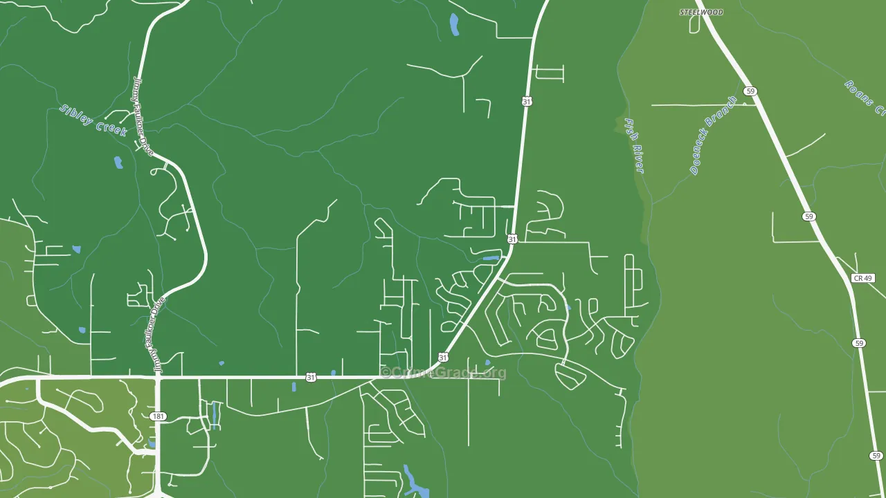 Steelwood, AL Map of Assault Rates