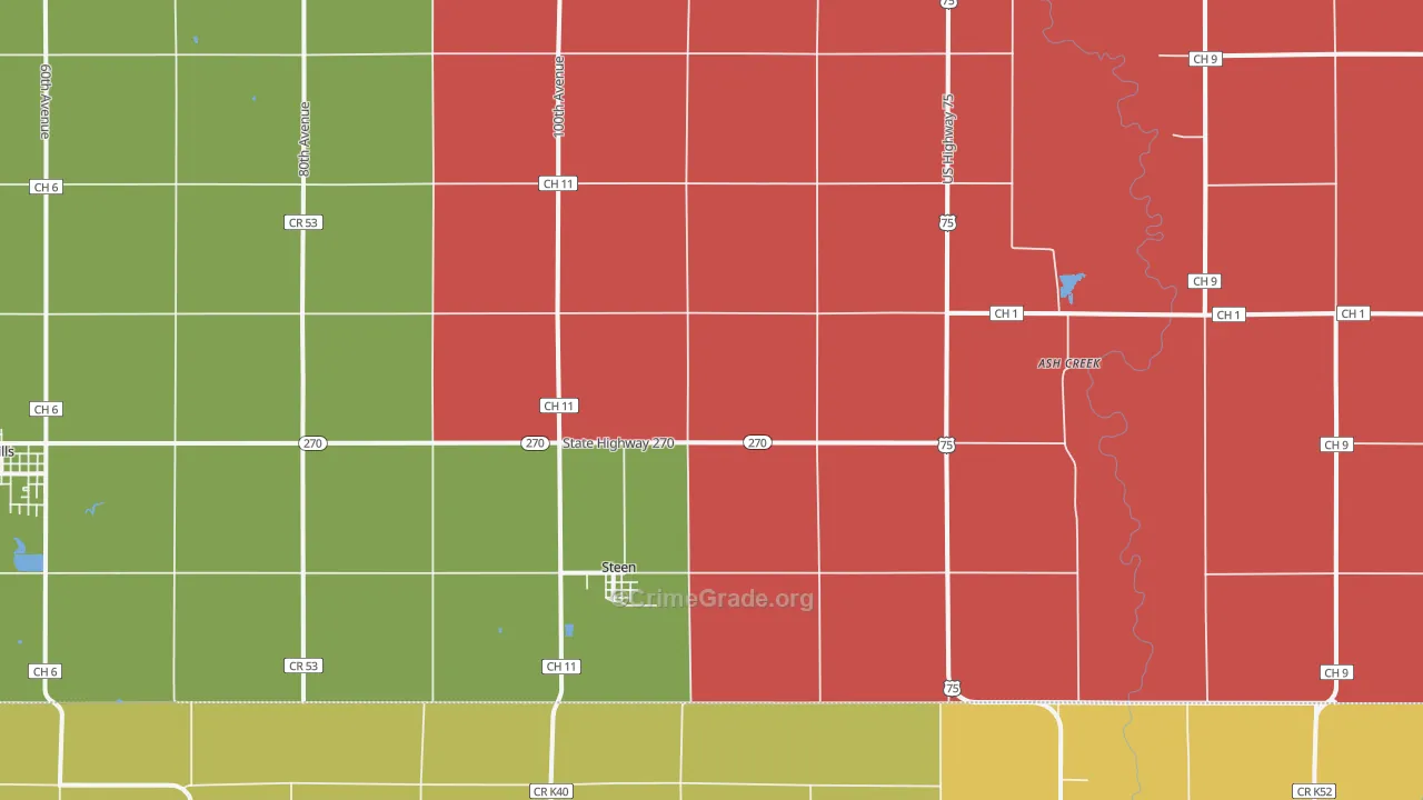 Steen, MN Map of Assault Rates
