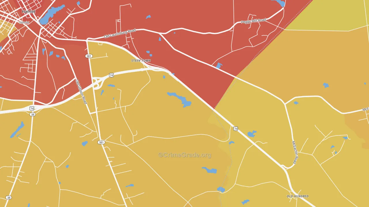 Steen Town, NC Map of Assault Rates