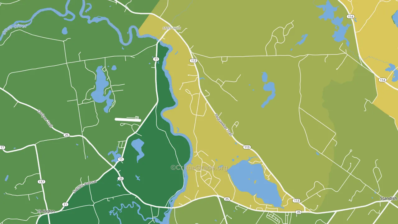 Steep Falls, ME Map of Assault Rates