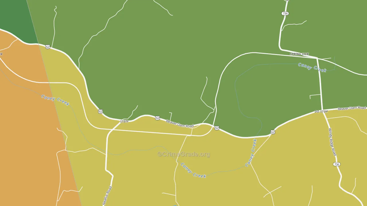 Steff, KY Map of Assault Rates