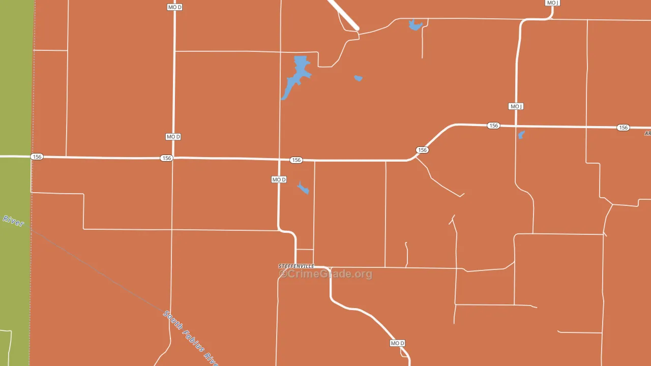 Steffenville, MO Map of Assault Rates