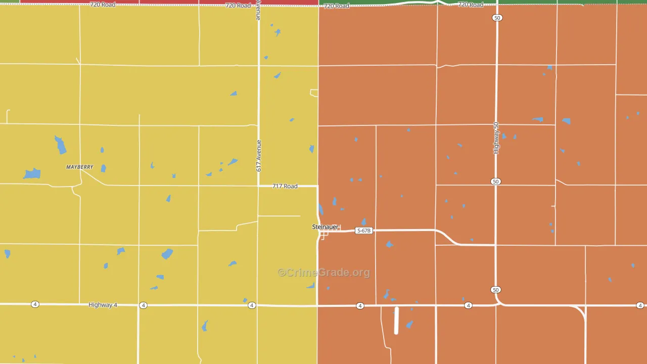 Steinauer, NE Map of Assault Rates