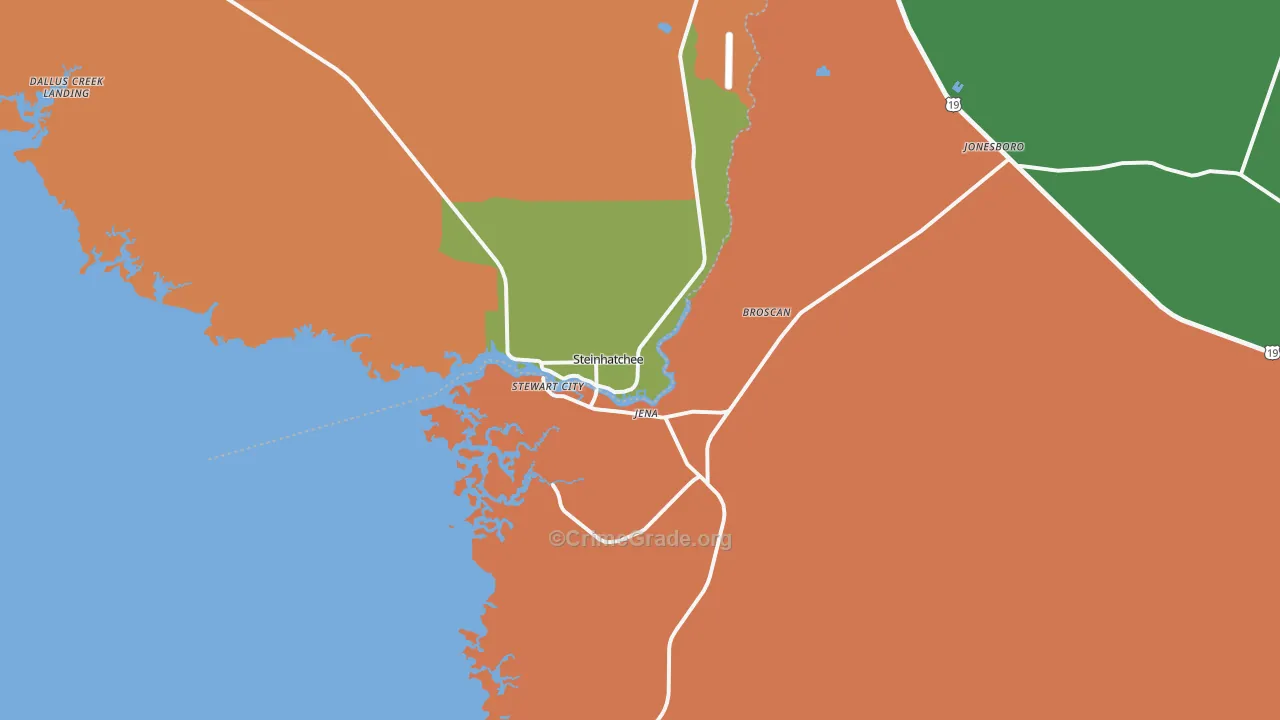 Steinhatchee, FL Map of Assault Rates