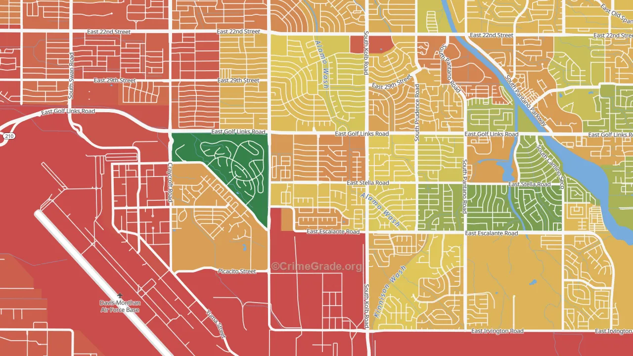 Stella Mann, Tucson, AZ Map of Assault Rates