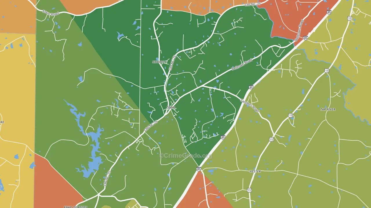 Stem, NC Map of Assault Rates