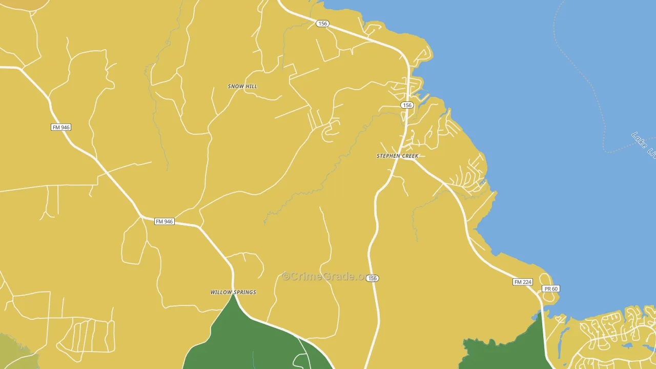 Stephen Creek, TX Map of Assault Rates