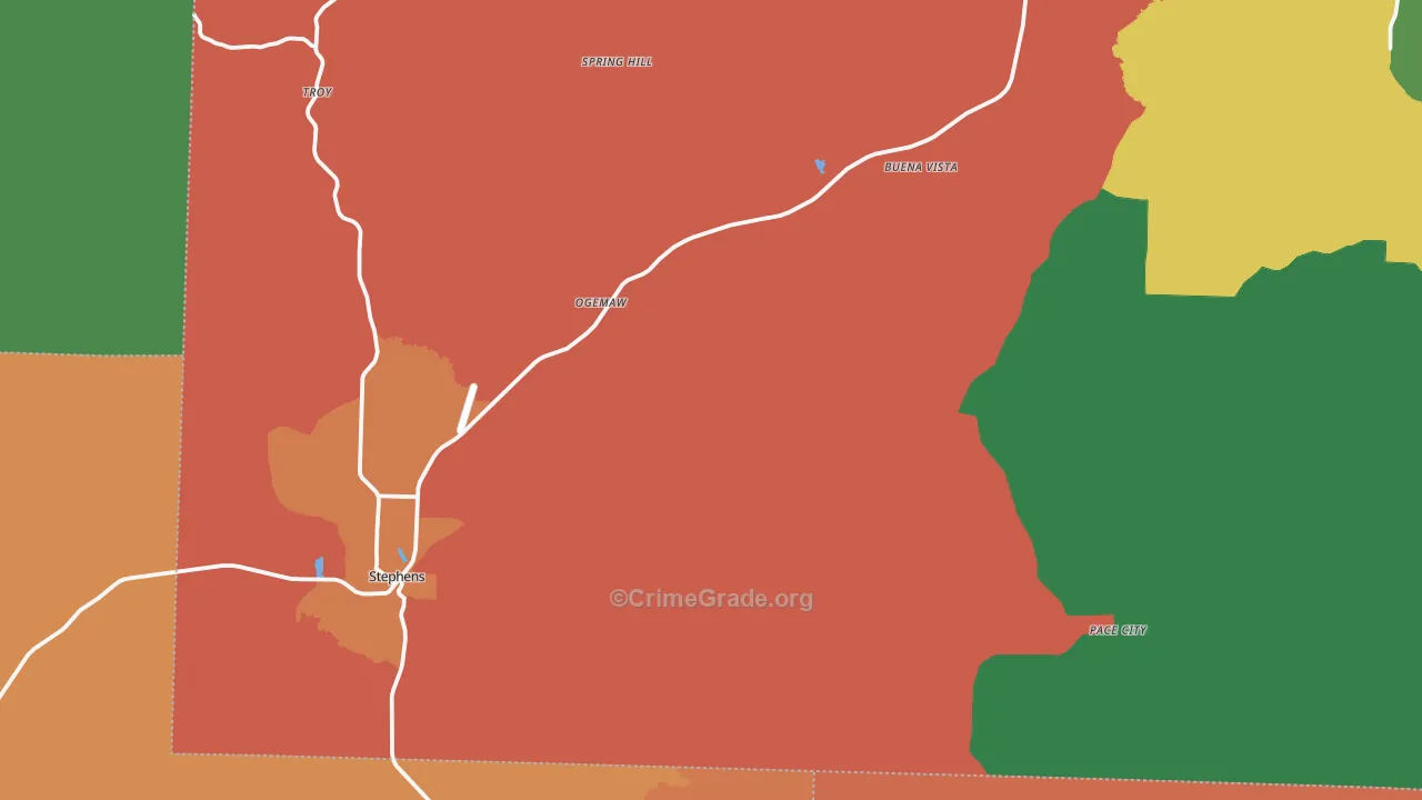 Stephens, AR Map of Assault Rates