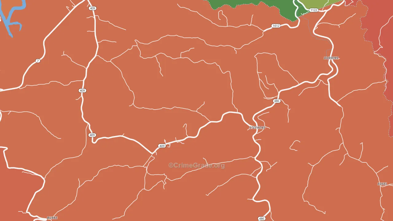 Stephens, KY Map of Assault Rates