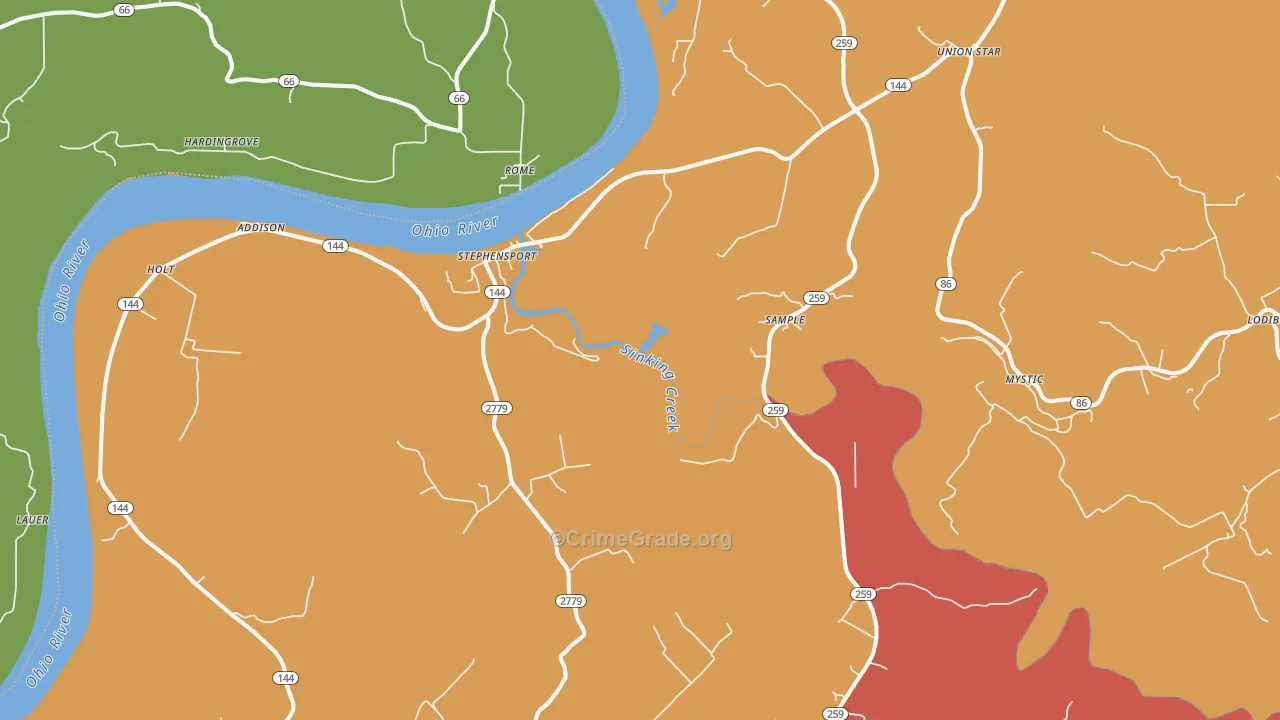 Stephensport, KY Map of Assault Rates