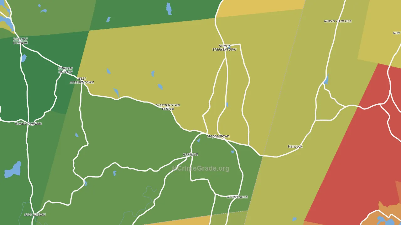 Stephentown, NY Map of Assault Rates