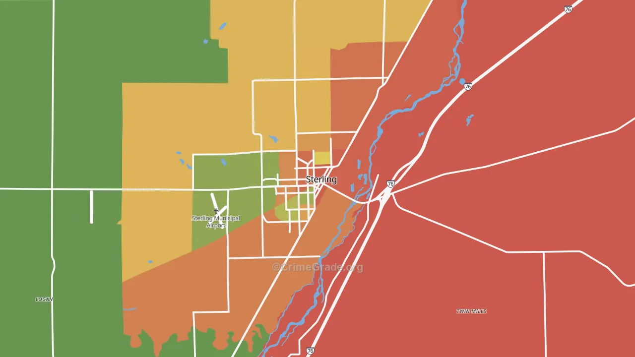 Sterling, CO Map of Assault Rates