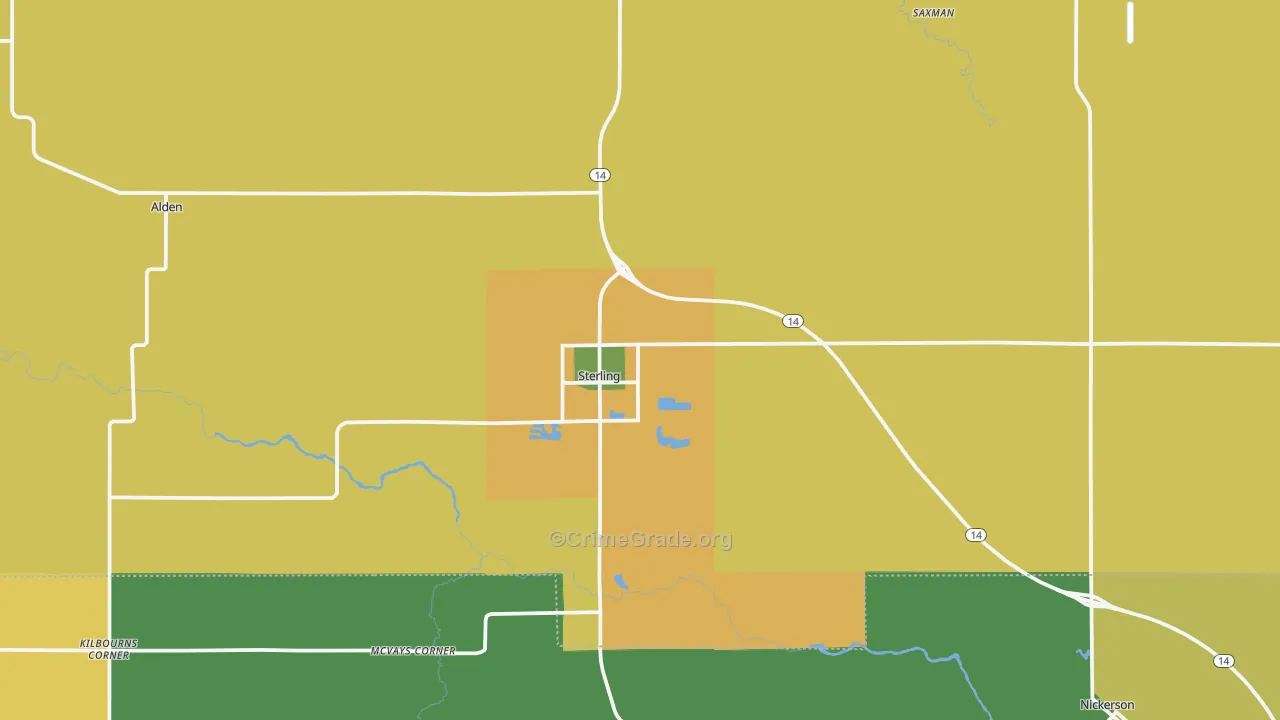 Sterling, KS Map of Assault Rates