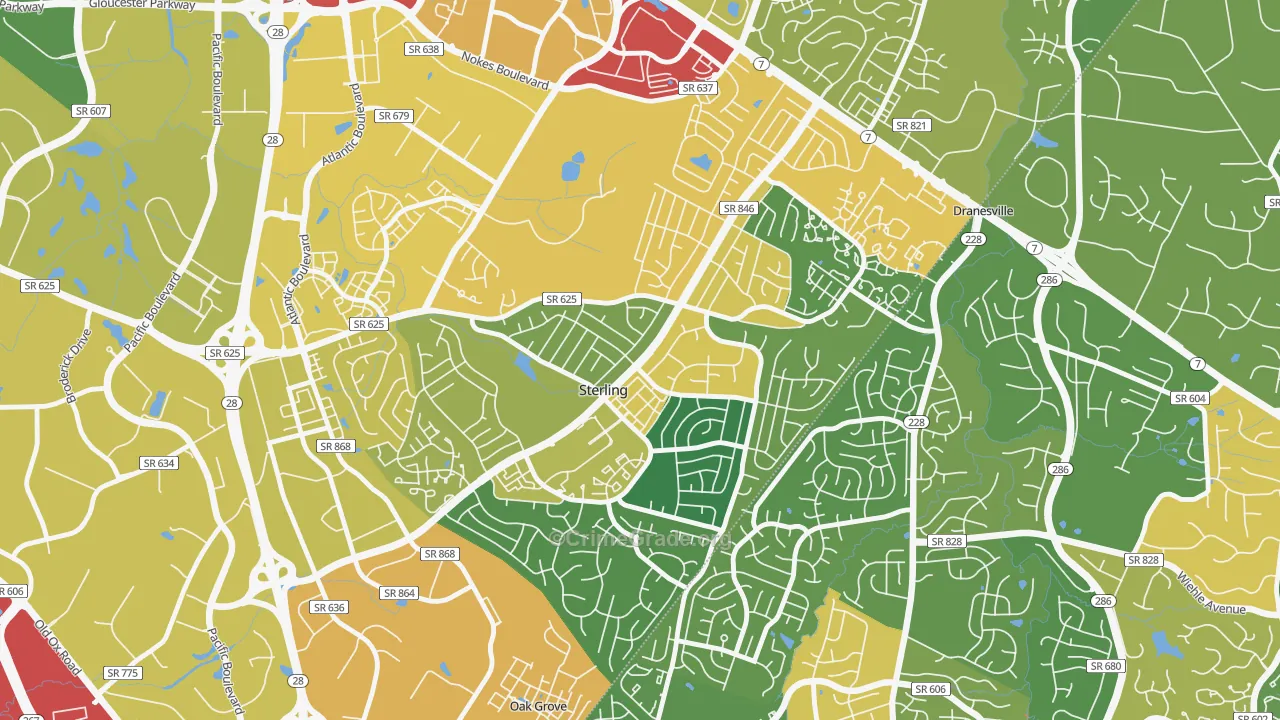 Sterling Park, Sterling, VA Map of Assault Rates