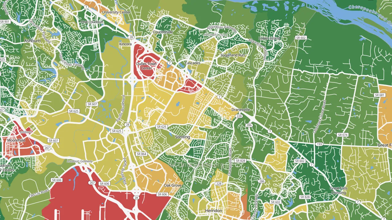 Sterling, VA Map of Assault Rates